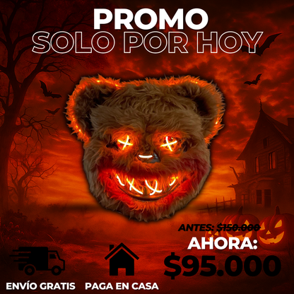 HollowMask™ | Mascara Hallowen Oso asesino con luces LED