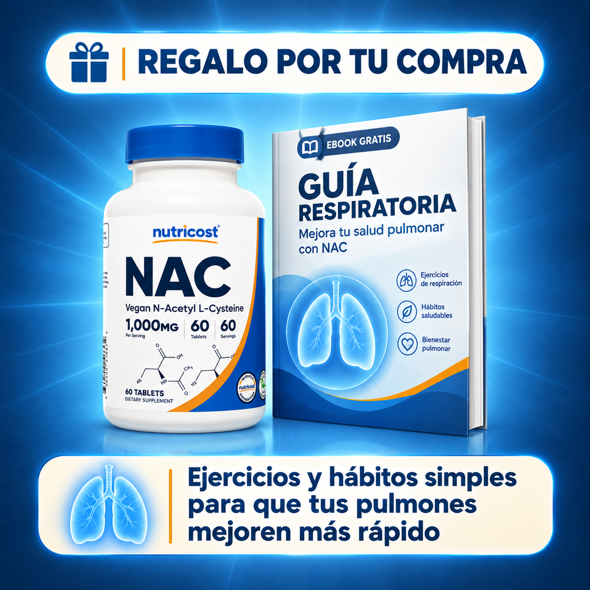 Nutricost™ NAC | Trata y desintoxica tus pulmones